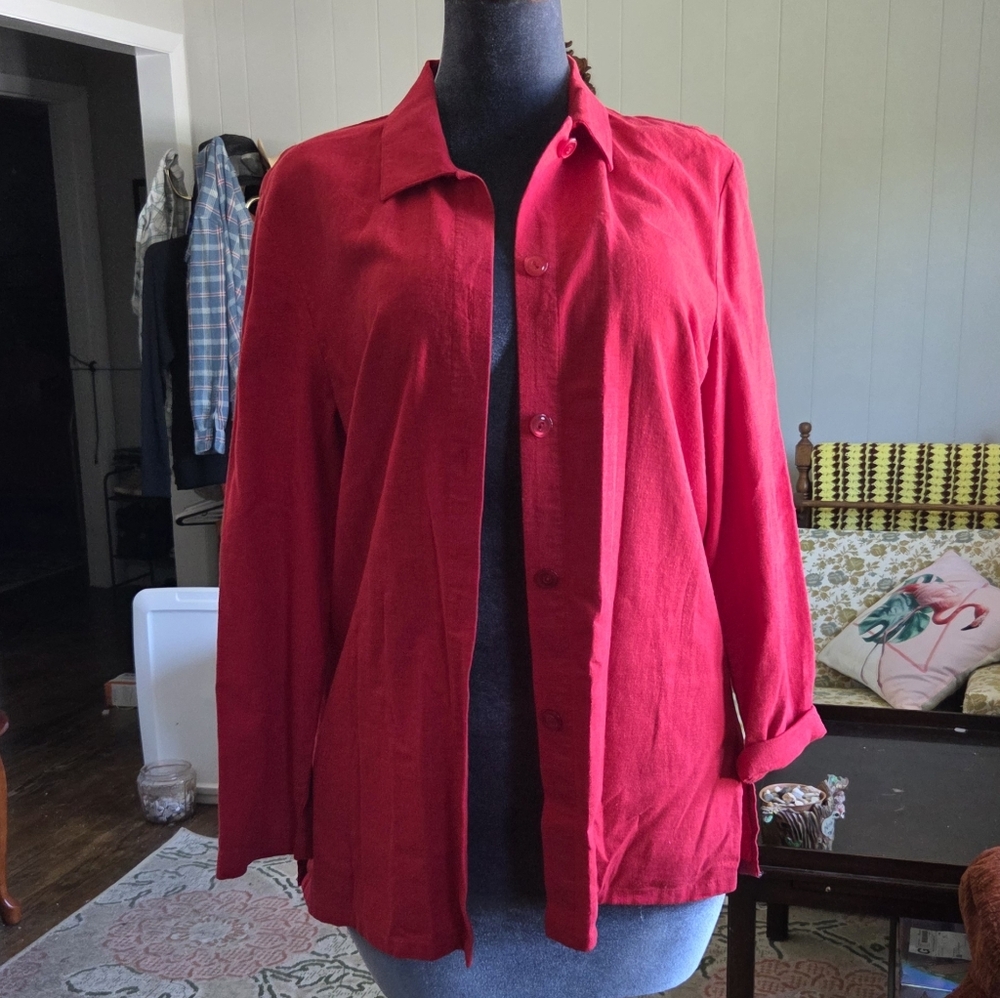 Sag Harbor Red Button-Up Shirt